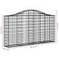 vidaXL Συρματοκιβώτια Τοξωτά 4 τεμ. 200x30x100/120 εκ. Γαλβαν. Ατσάλι