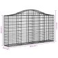 vidaXL Συρματοκιβώτια Τοξωτά 7 τεμ. 200x30x100/120 εκ. Γαλβαν. Ατσάλι