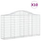 vidaXL Συρματοκιβώτια Τοξωτά 10 τεμ. 200x30x100/120 εκ. Γαλβαν. Ατσάλι
