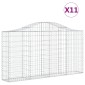 vidaXL Συρματοκιβώτια Τοξωτά 11 τεμ. 200x30x100/120 εκ. Γαλβαν. Ατσάλι