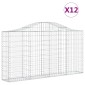 vidaXL Συρματοκιβώτια Τοξωτά 12 τεμ. 200x30x100/120 εκ. Γαλβαν. Ατσάλι