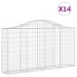 vidaXL Συρματοκιβώτια Τοξωτά 14 τεμ. 200x30x100/120 εκ. Γαλβαν. Ατσάλι