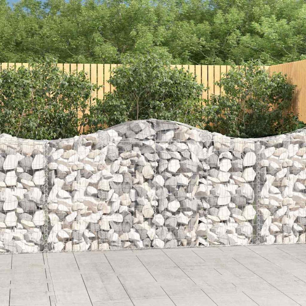 vidaXL Συρματοκιβώτια Τοξωτά 18 τεμ. 200x30x100/120 εκ. Γαλβαν. Ατσάλι