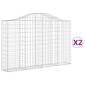 vidaXL Συρματοκιβώτια Τοξωτά 2 τεμ. 200x30x120/140 εκ. Γαλβαν. Ατσάλι