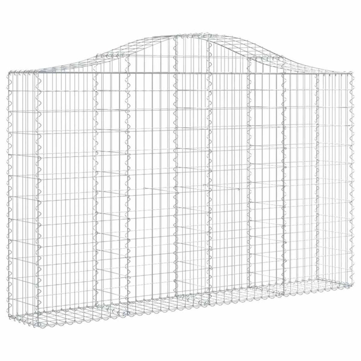 vidaXL Συρματοκιβώτια Τοξωτά 2 τεμ. 200x30x120/140 εκ. Γαλβαν. Ατσάλι