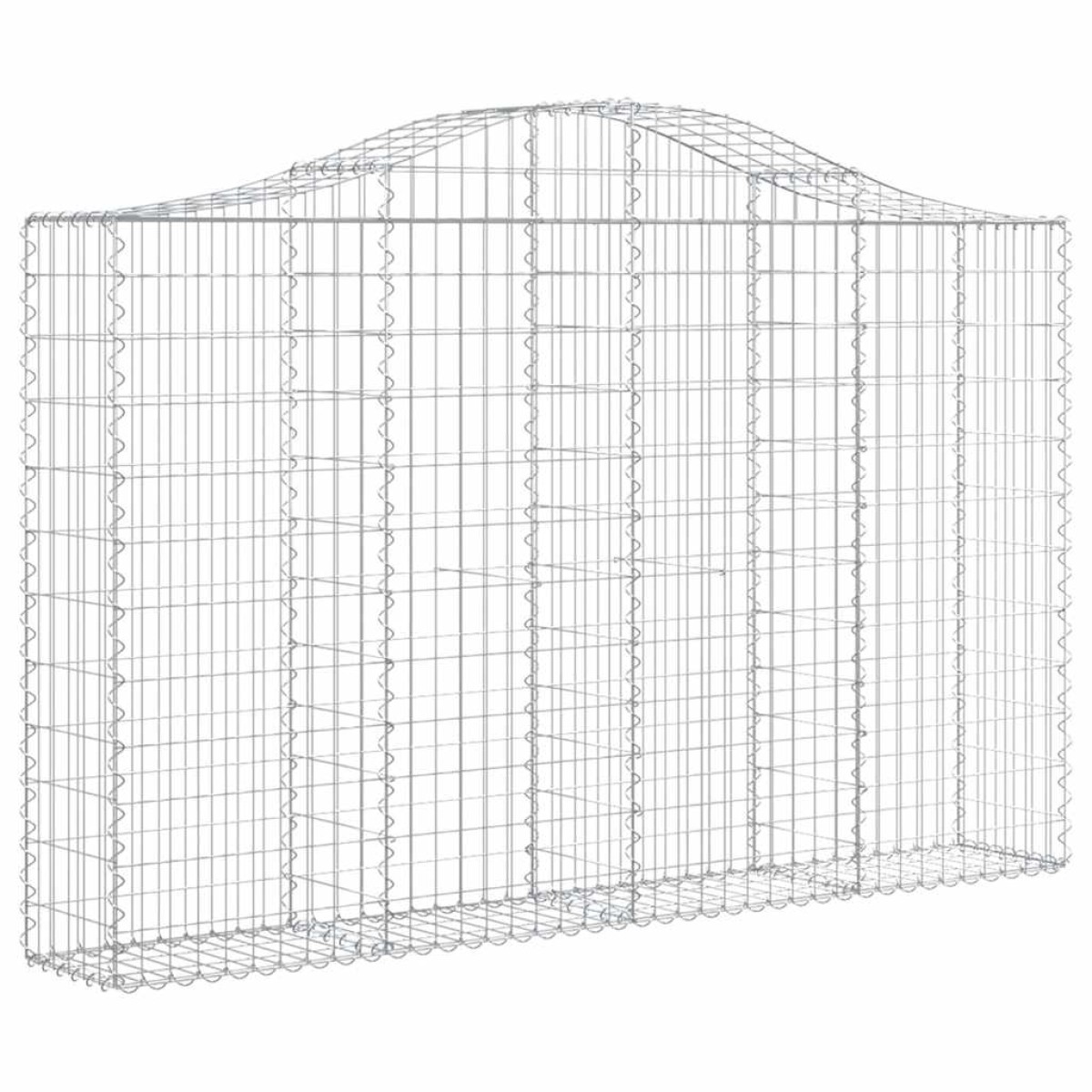 vidaXL Συρματοκιβώτια Τοξωτά 3 τεμ. 200x30x120/140 εκ. Γαλβαν. Ατσάλι