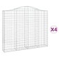 vidaXL Συρματοκιβώτια Τοξωτά 4 τεμ. 200x30x160/180 εκ. Γαλβαν. Ατσάλι