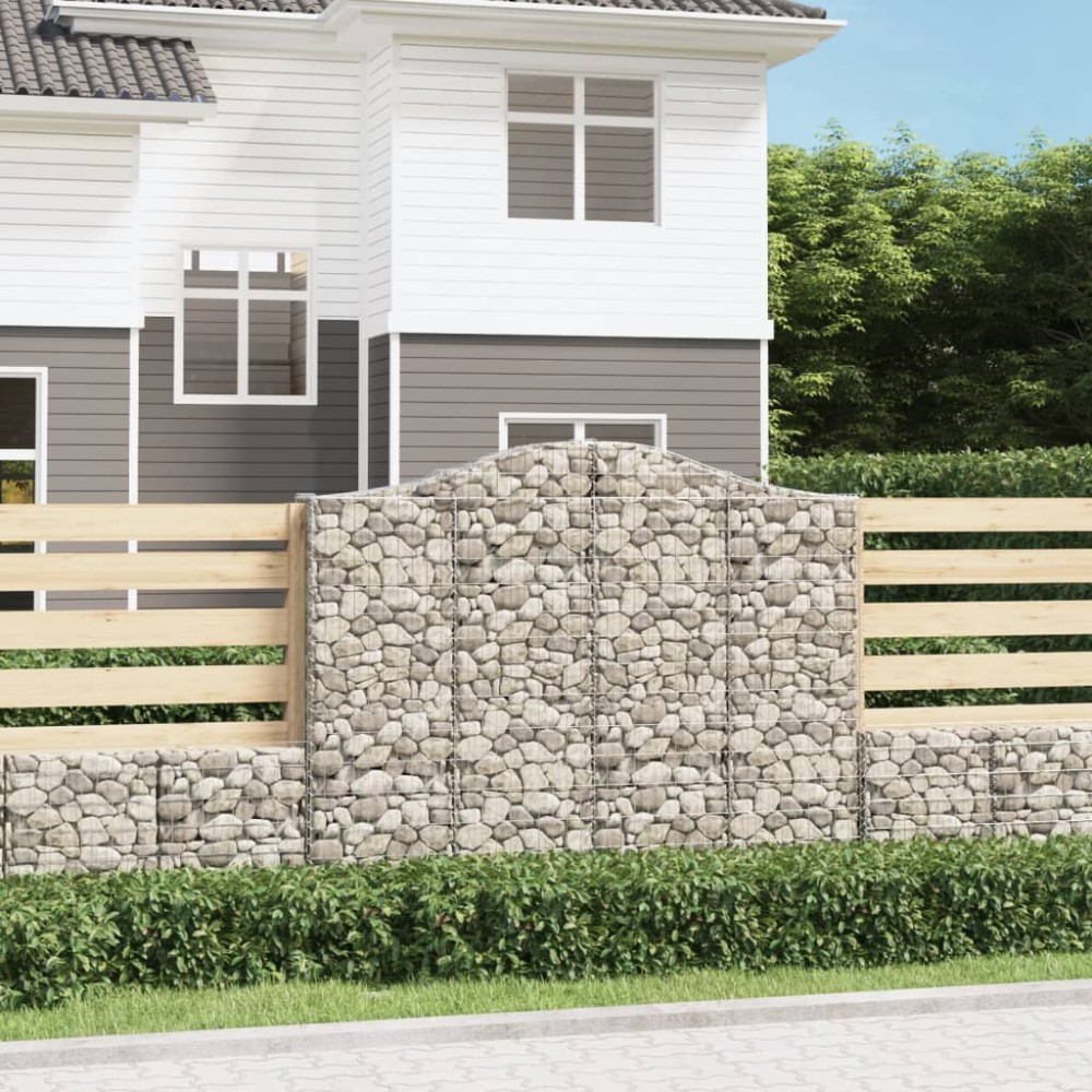 vidaXL Συρματοκιβώτια Τοξωτά 4 τεμ. 200x30x160/180 εκ. Γαλβαν. Ατσάλι