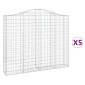 vidaXL Συρματοκιβώτια Τοξωτά 5 τεμ. 200x30x160/180 εκ. Γαλβαν. Ατσάλι