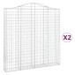 vidaXL Συρματοκιβώτια Τοξωτά 2 τεμ. 200x30x200/220 εκ. Γαλβαν. Ατσάλι