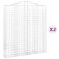 vidaXL Συρματοκιβώτια Τοξωτά 2 τεμ. 200x30x220/240 εκ. Γαλβαν. Ατσάλι