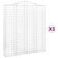 vidaXL Συρματοκιβώτια Τοξωτά 3 τεμ. 200x30x220/240 εκ. Γαλβαν. Ατσάλι