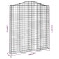 vidaXL Συρματοκιβώτια Τοξωτά 3 τεμ. 200x30x220/240 εκ. Γαλβαν. Ατσάλι