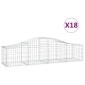 vidaXL Συρματοκιβώτια Τοξωτά 18 τεμ. 200x50x40/60 εκ. Γαλβαν. Ατσάλι