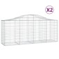 vidaXL Συρματοκιβώτια Τοξωτά 2 τεμ. 200x50x80/100 εκ. Γαλβαν. Ατσάλι