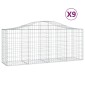 vidaXL Συρματοκιβώτια Τοξωτά 9 τεμ. 200x50x80/100 εκ. Γαλβαν. Ατσάλι