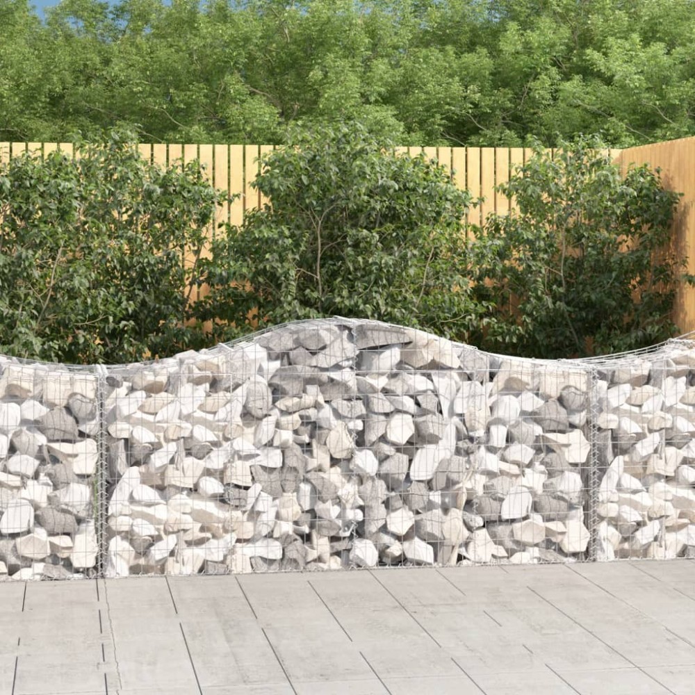 vidaXL Συρματοκιβώτια Τοξωτά 15 τεμ. 200x50x80/100 εκ. Γαλβαν. Ατσάλι