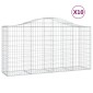 vidaXL Συρματοκιβώτια Τοξωτά 10 τεμ. 200x50x100/120 εκ. Γαλβαν. Ατσάλι