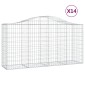 vidaXL Συρματοκιβώτια Τοξωτά 14 τεμ. 200x50x100/120 εκ. Γαλβαν. Ατσάλι