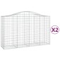 vidaXL Συρματοκιβώτια Τοξωτά 2 τεμ. 200x50x120/140 εκ. Γαλβαν. Ατσάλι