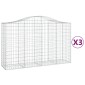 vidaXL Συρματοκιβώτια Τοξωτά 3 τεμ. 200x50x120/140 εκ. Γαλβαν. Ατσάλι