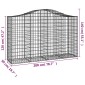 vidaXL Συρματοκιβώτια Τοξωτά 5 τεμ. 200x50x120/140 εκ. Γαλβαν. Ατσάλι
