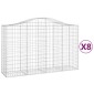 vidaXL Συρματοκιβώτια Τοξωτά 8 τεμ. 200x50x120/140 εκ. Γαλβαν. Ατσάλι