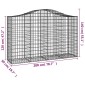 vidaXL Συρματοκιβώτια Τοξωτά 10 τεμ. 200x50x120/140 εκ. Γαλβαν. Ατσάλι