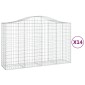 vidaXL Συρματοκιβώτια Τοξωτά 14 τεμ. 200x50x120/140 εκ. Γαλβαν. Ατσάλι