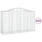 vidaXL Συρματοκιβώτια Τοξωτά 15 τεμ. 200x50x120/140 εκ. Γαλβαν. Ατσάλι