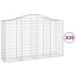 vidaXL Συρματοκιβώτια Τοξωτά 20 τεμ. 200x50x120/140 εκ. Γαλβαν. Ατσάλι