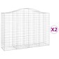 vidaXL Συρματοκιβώτια Τοξωτά 2 τεμ. 200x50x140/160 εκ. Γαλβαν. Ατσάλι
