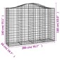 vidaXL Συρματοκιβώτια Τοξωτά 3 τεμ. 200x50x140/160 εκ. Γαλβαν. Ατσάλι