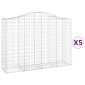 vidaXL Συρματοκιβώτια Τοξωτά 5 τεμ. 200x50x140/160 εκ. Γαλβαν. Ατσάλι