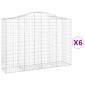 vidaXL Συρματοκιβώτια Τοξωτά 6 τεμ. 200x50x140/160 εκ. Γαλβαν. Ατσάλι