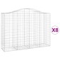 vidaXL Συρματοκιβώτια Τοξωτά 8 τεμ. 200x50x140/160 εκ. Γαλβαν. Ατσάλι