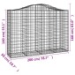 vidaXL Συρματοκιβώτια Τοξωτά 8 τεμ. 200x50x140/160 εκ. Γαλβαν. Ατσάλι