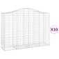 vidaXL Συρματοκιβώτια Τοξωτά 10 τεμ. 200x50x140/160 εκ. Γαλβαν. Ατσάλι