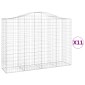 vidaXL Συρματοκιβώτια Τοξωτά 11 τεμ. 200x50x140/160 εκ. Γαλβαν. Ατσάλι