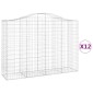 vidaXL Συρματοκιβώτια Τοξωτά 12 τεμ. 200x50x140/160 εκ. Γαλβαν. Ατσάλι
