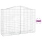 vidaXL Συρματοκιβώτια Τοξωτά 40 τεμ. 200x50x140/160 εκ. Γαλβαν. Ατσάλι