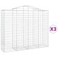 vidaXL Συρματοκιβώτια Τοξωτά 3 τεμ. 200x50x160/180 εκ. Γαλβαν. Ατσάλι