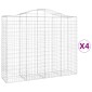 vidaXL Συρματοκιβώτια Τοξωτά 4 τεμ. 200x50x160/180 εκ. Γαλβαν. Ατσάλι