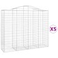 vidaXL Συρματοκιβώτια Τοξωτά 5 τεμ. 200x50x160/180 εκ. Γαλβαν. Ατσάλι