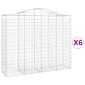 vidaXL Συρματοκιβώτια Τοξωτά 6 τεμ. 200x50x160/180 εκ. Γαλβαν. Ατσάλι