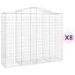 vidaXL Συρματοκιβώτια Τοξωτά 8 τεμ. 200x50x160/180 εκ. Γαλβαν. Ατσάλι