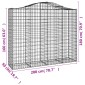 vidaXL Συρματοκιβώτια Τοξωτά 10 τεμ. 200x50x160/180 εκ. Γαλβαν. Ατσάλι
