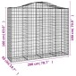 vidaXL Συρματοκιβώτια Τοξωτά 14 τεμ. 200x50x160/180 εκ. Γαλβαν. Ατσάλι