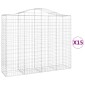 vidaXL Συρματοκιβώτια Τοξωτά 15 τεμ. 200x50x160/180 εκ. Γαλβαν. Ατσάλι