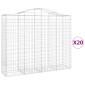 vidaXL Συρματοκιβώτια Τοξωτά 20 τεμ. 200x50x160/180 εκ. Γαλβαν. Ατσάλι